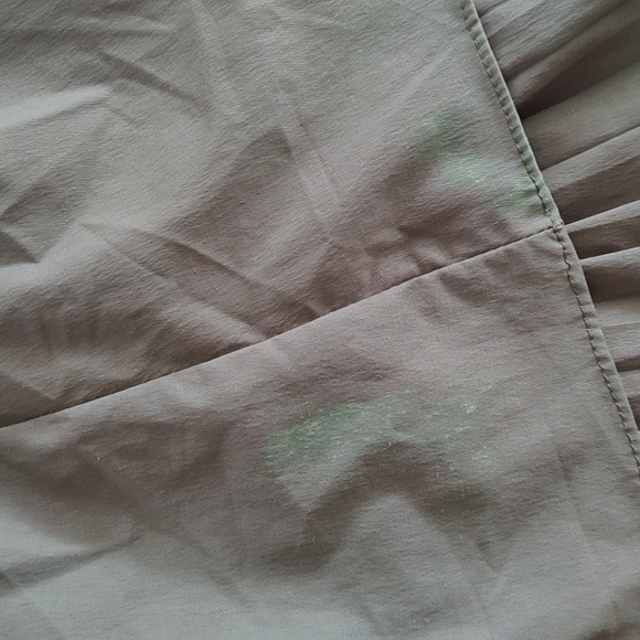 Olive Green Cotton Dress with Floral Detail Medium - Picture 16 of 16